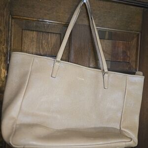 Coach Beige Leather Tote